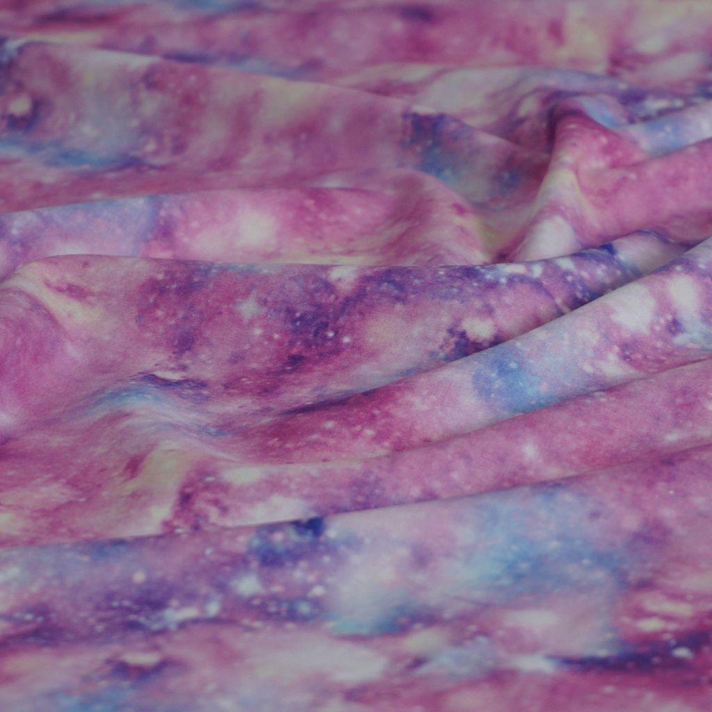 Baumwollstoff Motivdruck Galaxy pink rosa